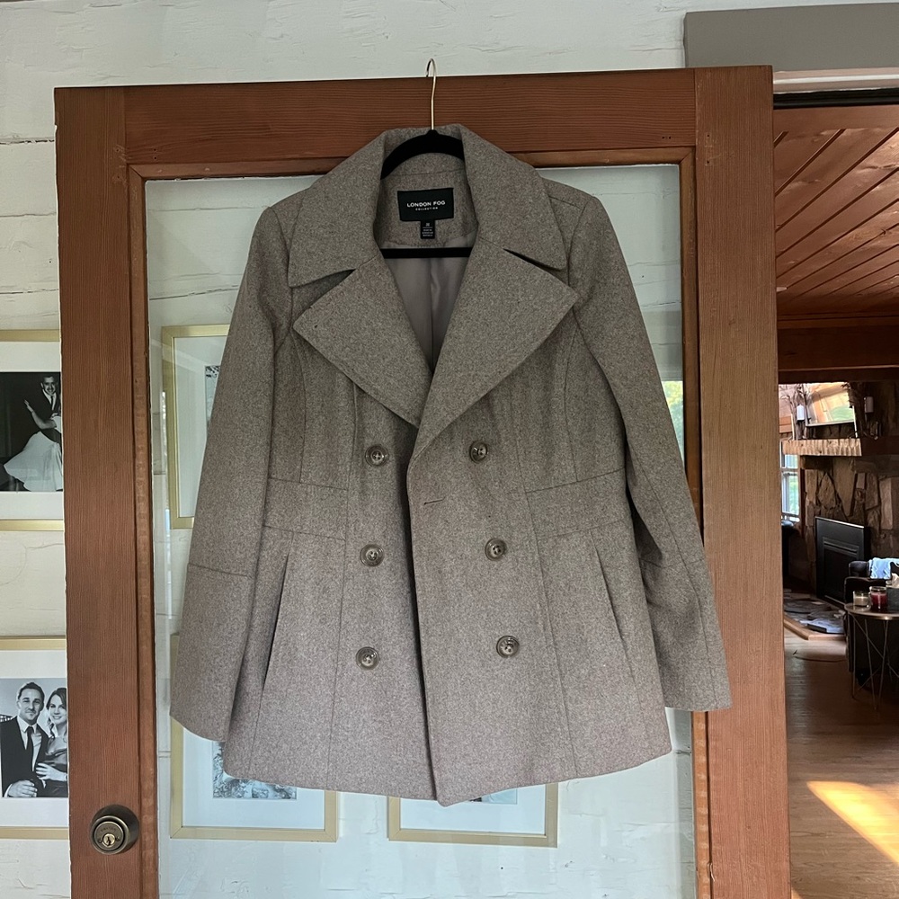 London Fog Pea Coat- Oatmeal- Size M